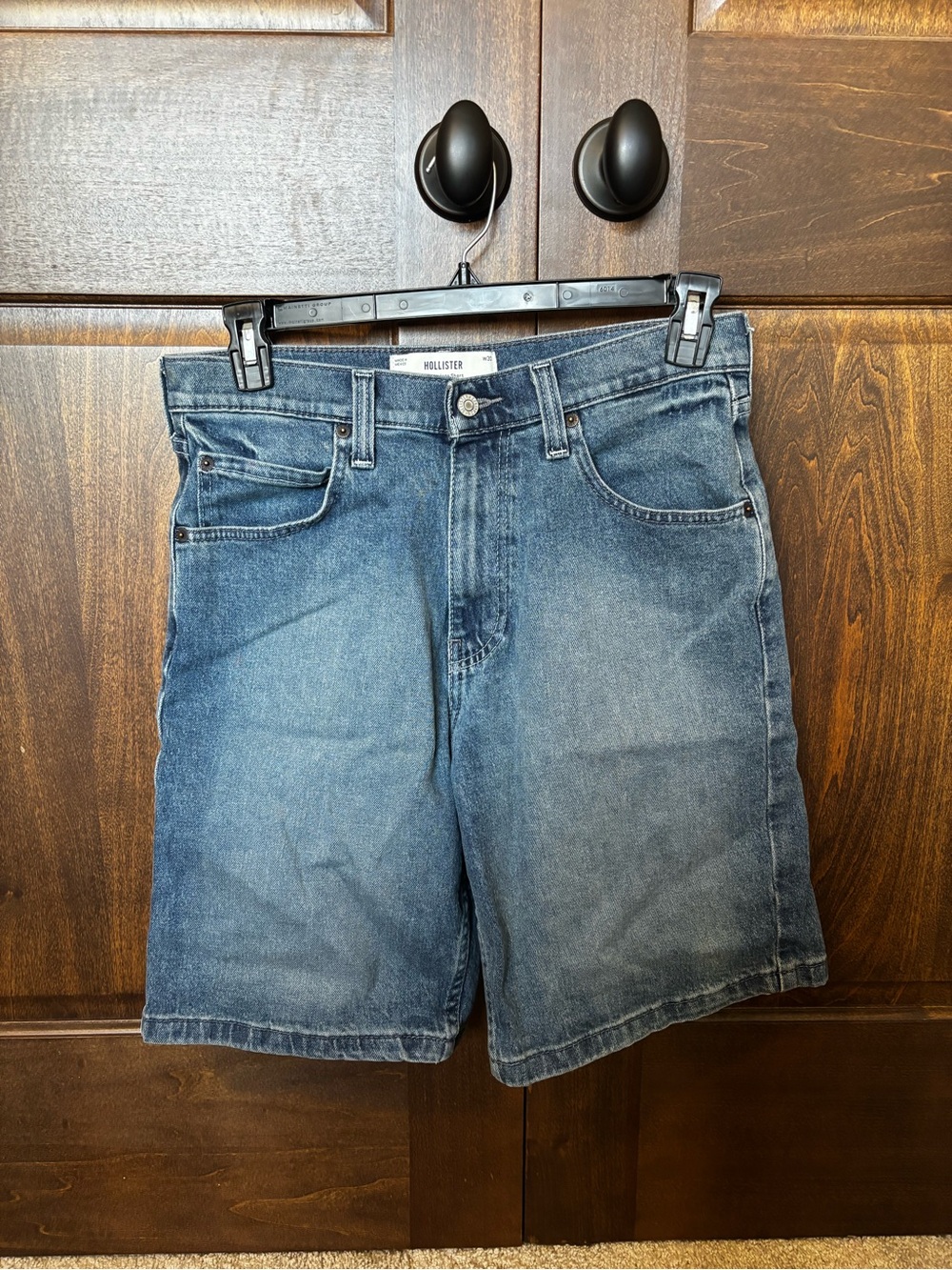 Hollister Men's Washed Blue Denim Jean Shorts